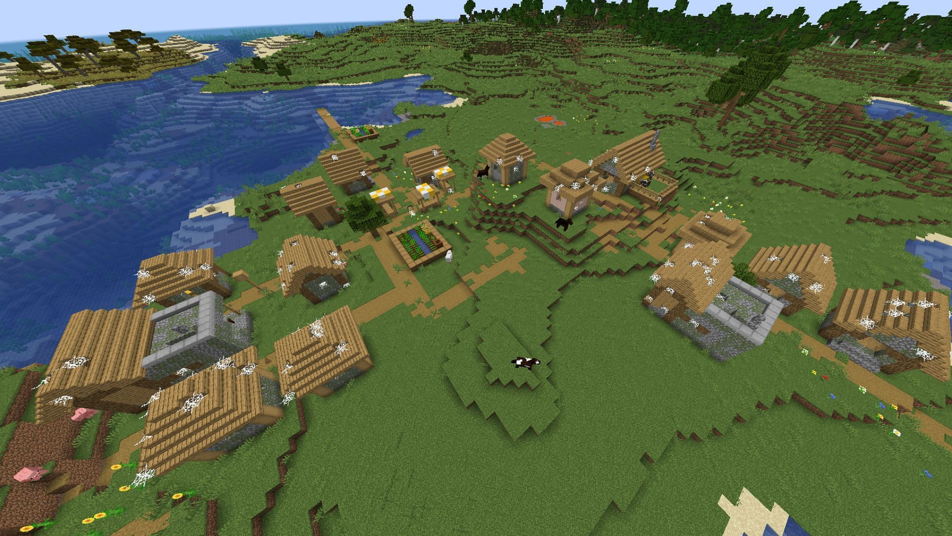 Abandoned village is a rare village variant that not many players find (Image via Minecraft Wiki || Mojang Studios)